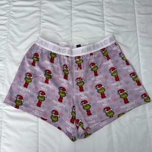 American Eagle Outfitters Purple Grinch Plush PJ Shorts